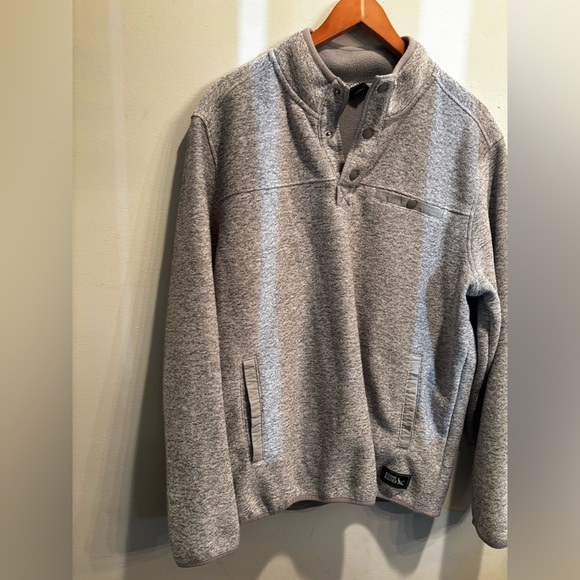 Eddie Bauer Men's Heather Gray Zip-Up Sweater large winter fall neutral basic - Picture 9 of 14
